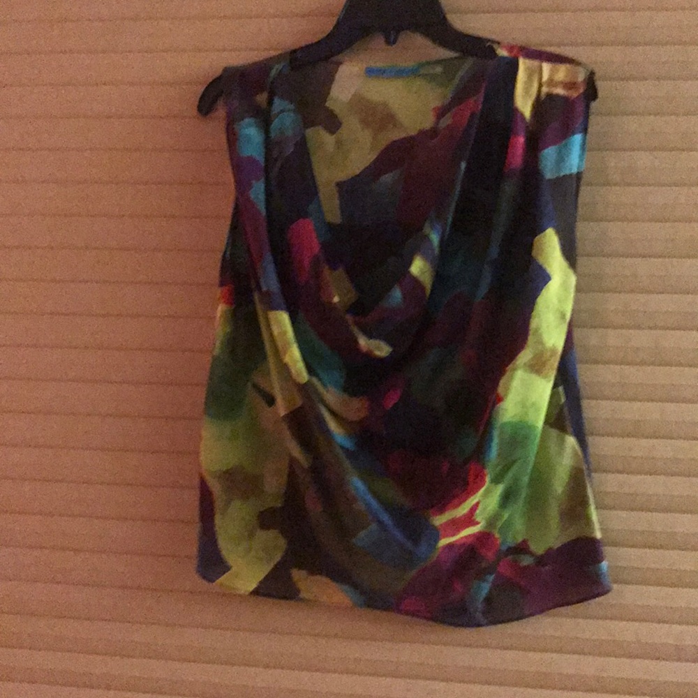 Alice & Olivia sleeveless multi colored blouse.